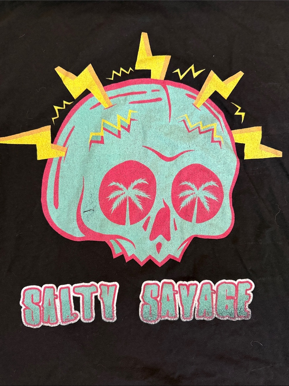 Salty Savage Black Short Sleeve Graphic Tee - Men's Casual Shirt - Picture 3 of 4